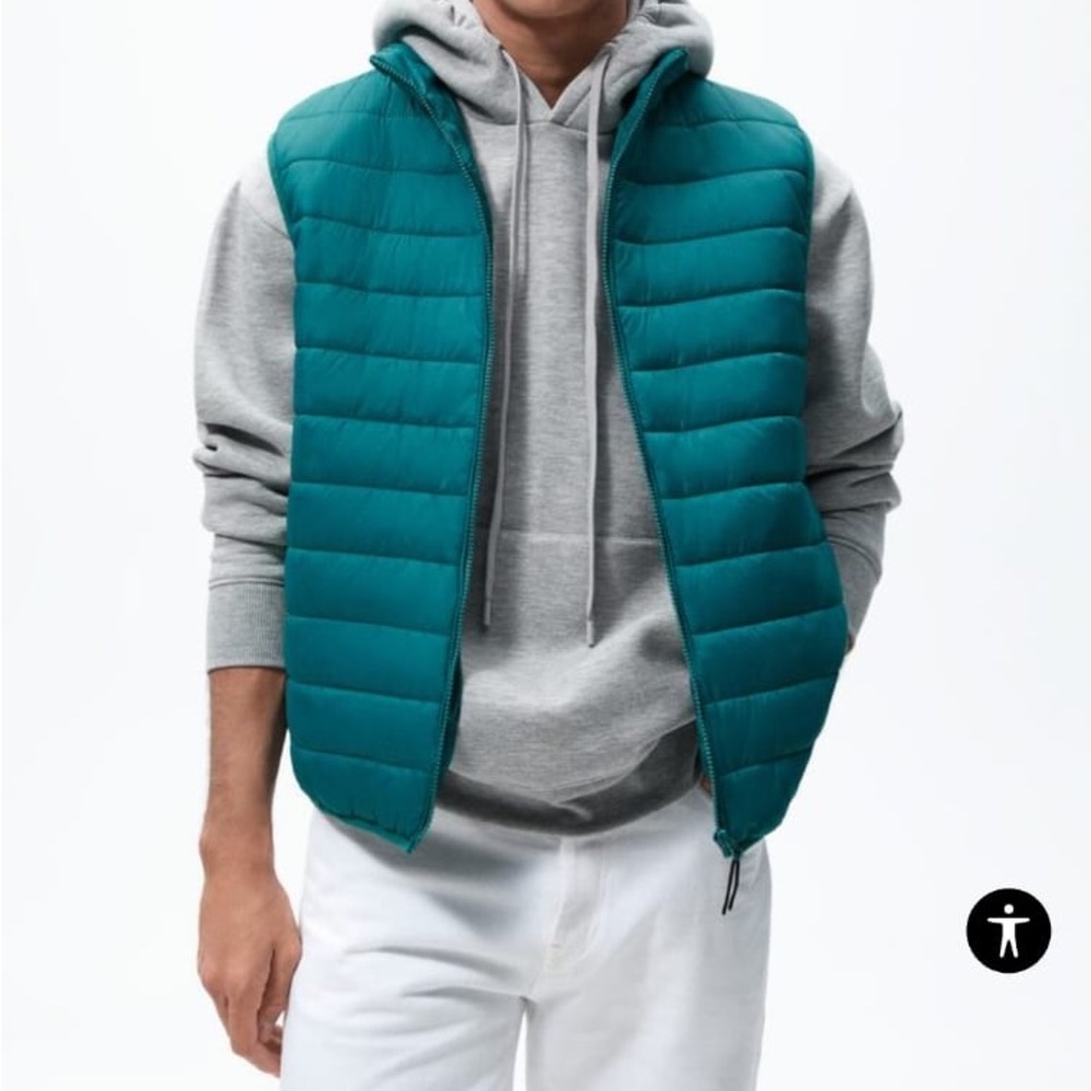 ZARA LIGHTWEIGHT PUFFER GILET - Picture 2 of 7